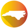 North Carolina Gradient Circle Sticker
