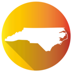 North Carolina Gradient Circle Sticker