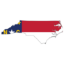 North Carolina Map With The Flag Inside Sticker