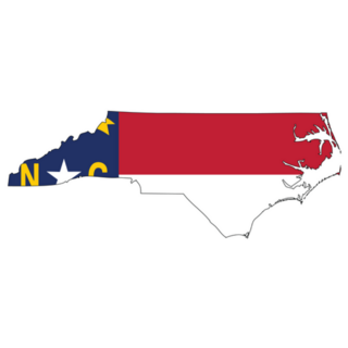 North Carolina Map With The Flag Inside Sticker