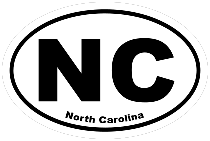North Carolina Nc Oval Sticker