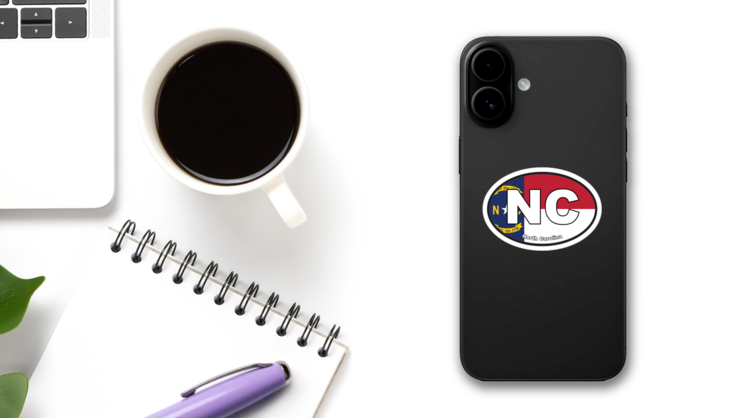 North Carolina Nc State Flag Oval Sticker Shipped Fast & Free!