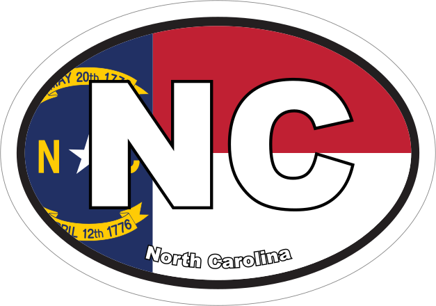 North Carolina Nc State Flag Oval Sticker Shipped Fast & Free!