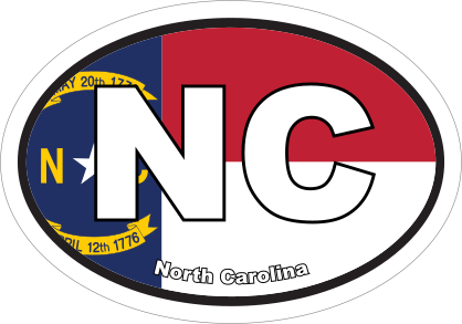North Carolina Nc State Flag Oval Sticker