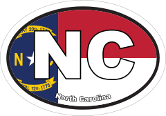 North Carolina Nc State Flag Oval Sticker