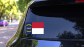 North Carolina Nc State Flag Sticker on a Rear Car Window (New) example