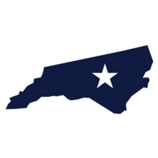 North Carolina Outline Map Star Sticker