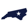 North Carolina Outline Map Star Sticker