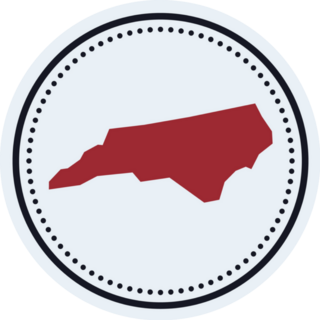 North Carolina Round Stamp Map Sticker