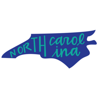 North Carolina State Outline And Hand-lettering Sticker