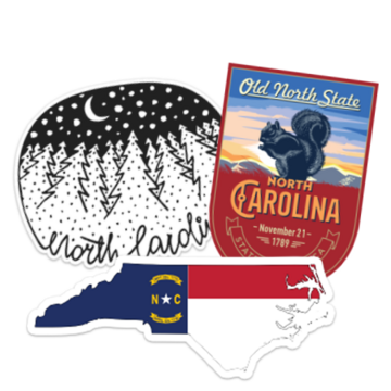 North Carolina Stickers & Decals – Free Shipping