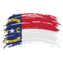 North Carolina Us Flag In Grunge Brush Sticker