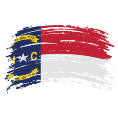 North Carolina Us Flag In Grunge Brush Sticker