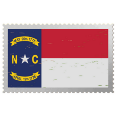 North Carolina Usa Flag On Postage Stamp Sticker