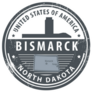North Dakota, Bismarck, Stamp Illustration Sticker