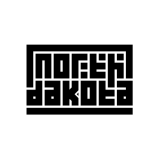 North Dakota Calligraphy Logo Sticker