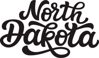 North Dakota Calligraphy Sticker
