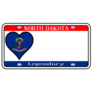 North Dakota Heart License Plate State Flag Sticker