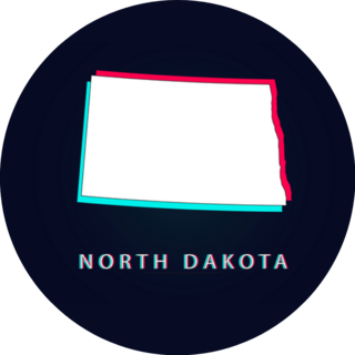 North Dakota Map Digital Glitch Sticker