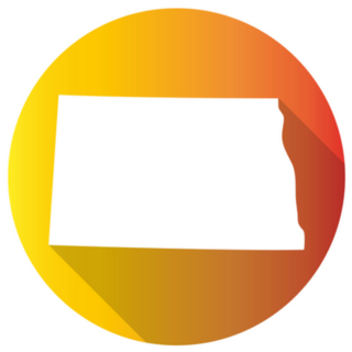 North Dakota Map Gradient Sticker