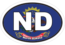 North Dakota Nd State Flag Oval Sticker