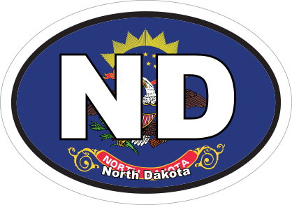 North Dakota Nd State Flag Oval Sticker