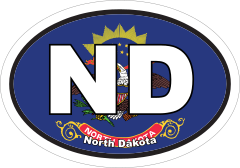 North Dakota Nd State Flag Oval Sticker