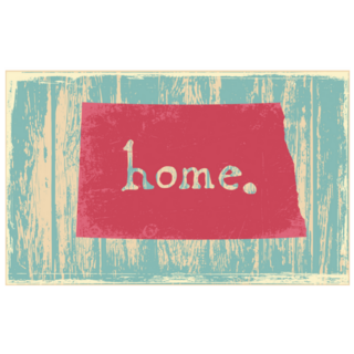North Dakota Nostalgic Rustic Home Sticker
