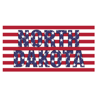 North Dakota On Usa Flag Sticker
