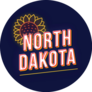North Dakota Retro Neon Sunflower Sticker