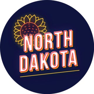 North Dakota Retro Neon Sunflower Sticker