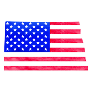 North Dakota State Map With Usa Flag Sticker
