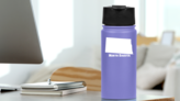 North Dakota State Sticker on a Water Bottle (New) example
