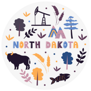 North Dakota State Symbols Sticker