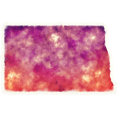 North Dakota State Usa Watercolor Map Sticker