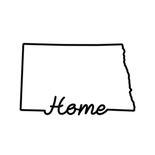 North Dakota Us State Outline Map Home Sticker