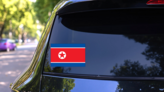 North Korea Country Flag Sticker on a Rear Car Window (New) example