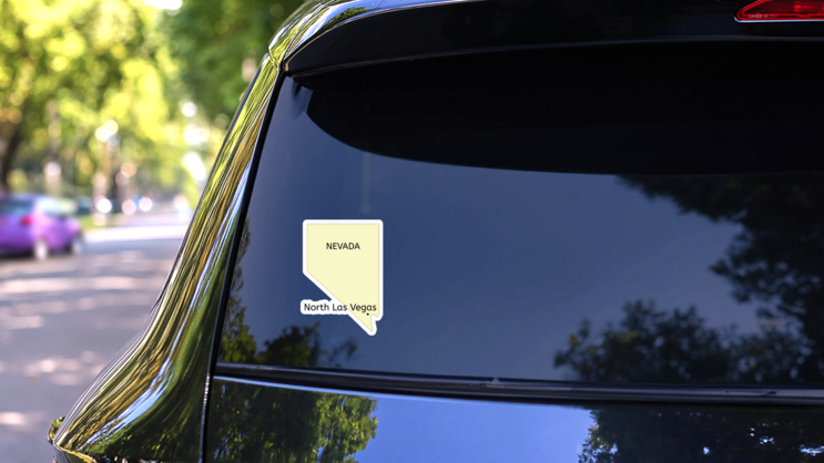 North Las Vegas City Nevada State Map Sticker on a Rear Car Window (New) example