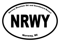 Norway Mountain Ski and Snowboard Resort Oval Sticker