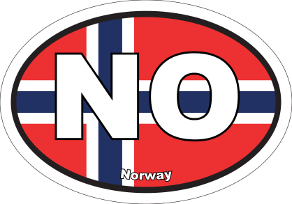 Norway No Flag Oval Sticker
