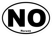 Norway No Oval Sticker