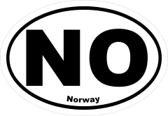 Norway No Oval Sticker