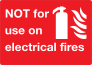 Not For Use On Electrical Fires Sign Sticker