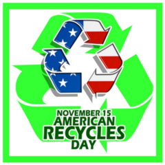 November 15 America Recycles Day Icon Sticker