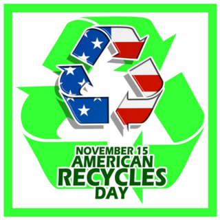 November 15 America Recycles Day Icon Sticker