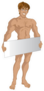 Nude Man Holding Sign Sticker