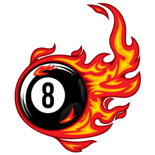 Number Eight On Fire Sticker