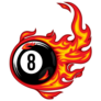 Number Eight On Fire Sticker