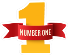 Number One 1 Ribbon and Text Sticker