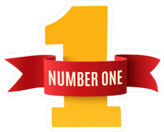 Number One 1 Ribbon and Text Sticker
